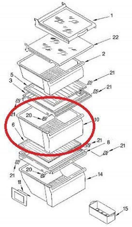 Upper Crisper Pan Compatible with Whirlpool Refrigerator WP2188656 2188656 gallery