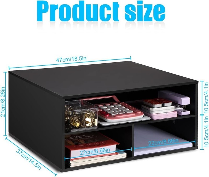 Printer Stand for Desk - 2 Tier Desktop Printer Stand with Paper Storage, Pri... gallery