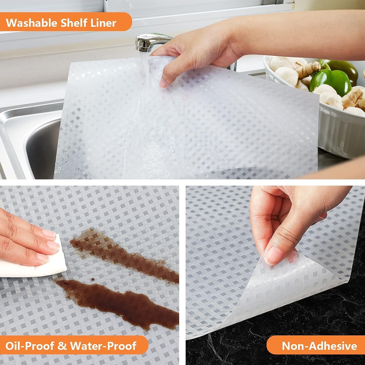 Shelf Drawer Liner Waterproof Mat Non-Slip EVA 11.8” X 236.2" Roll Criss Cross gallery