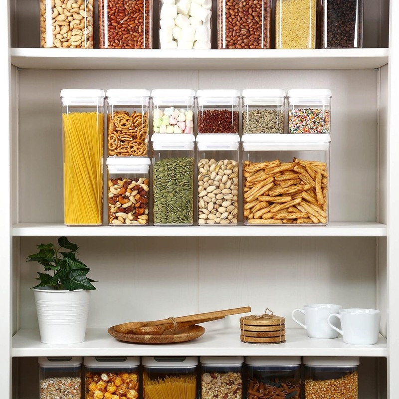 Felli Flip Tite Storage Container w/Lid Air Tight Ring Seal Top Clear Acrylic gallery