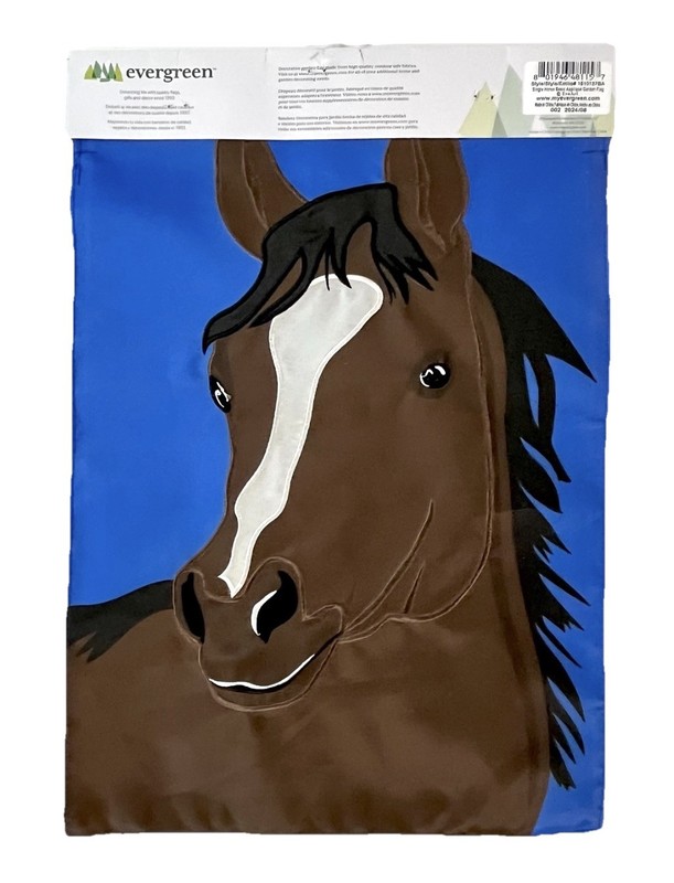 Evergreen Single Horse Basic Appliqué Garden Flag 12.5”x18” Polyester Nylon NEW gallery