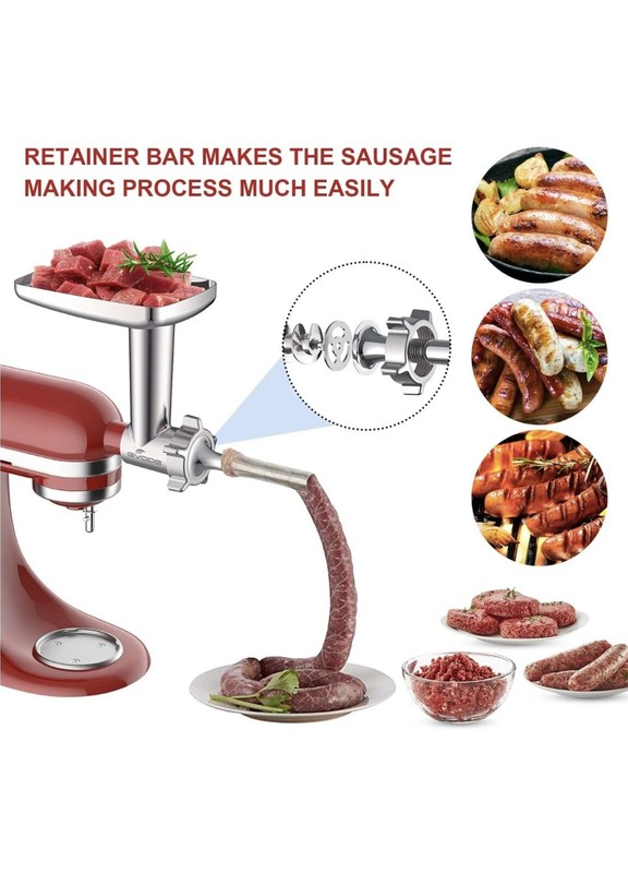 Meat Grinder&Slicer Shredder Attachments for KitchenAid Stand Mixer Metal gallery