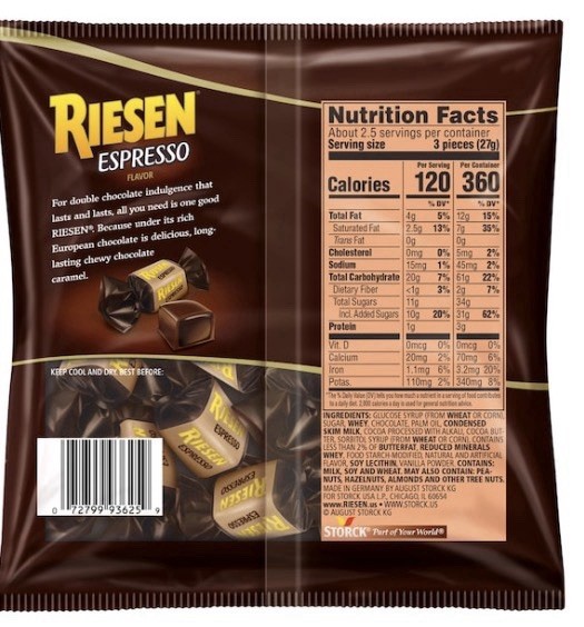 Storck Riesen Chewy Espresso Coffee Chocolate Caramels Limited Edition 2.6oz 3ct gallery