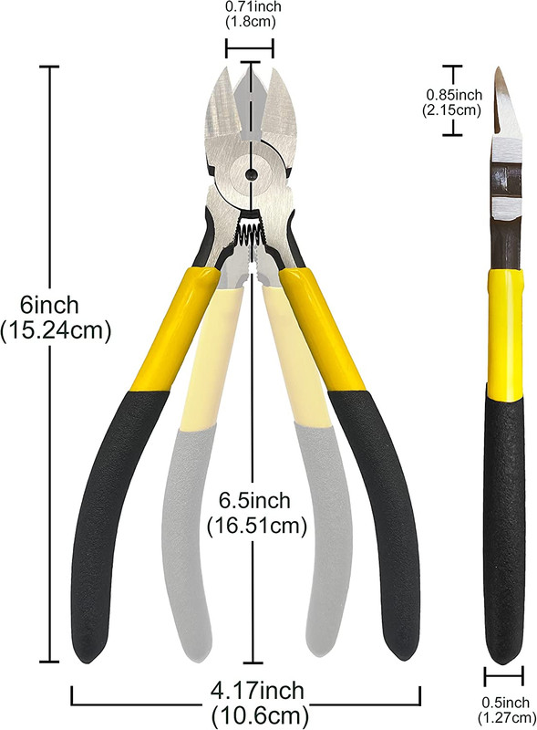 6.5" Wire Cutters, 2 Pack, Precision Side Cutter, Spring Loaded Cutting Pliers, gallery