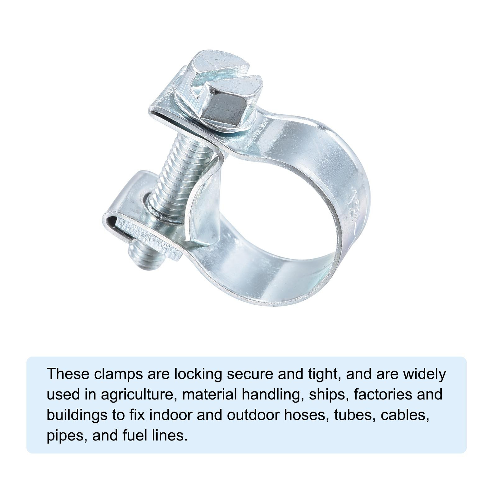 10pcs 12-14mm Mini Fuel Injection Hose Clamp Zinc Plated Steel Fuel Line Clamp gallery