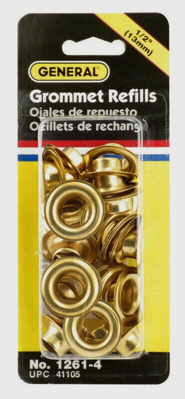 General Tools 1/2" BRASS GROMMET 24 ct Durable Ergonomic Fix Tarp Canvas 1261-4 gallery
