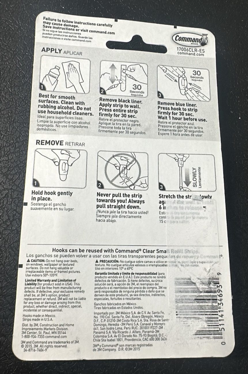 3M Command Damage Free Hanging Mini Hooks Clear 17006CLR- 6 Count X 2 Pack gallery