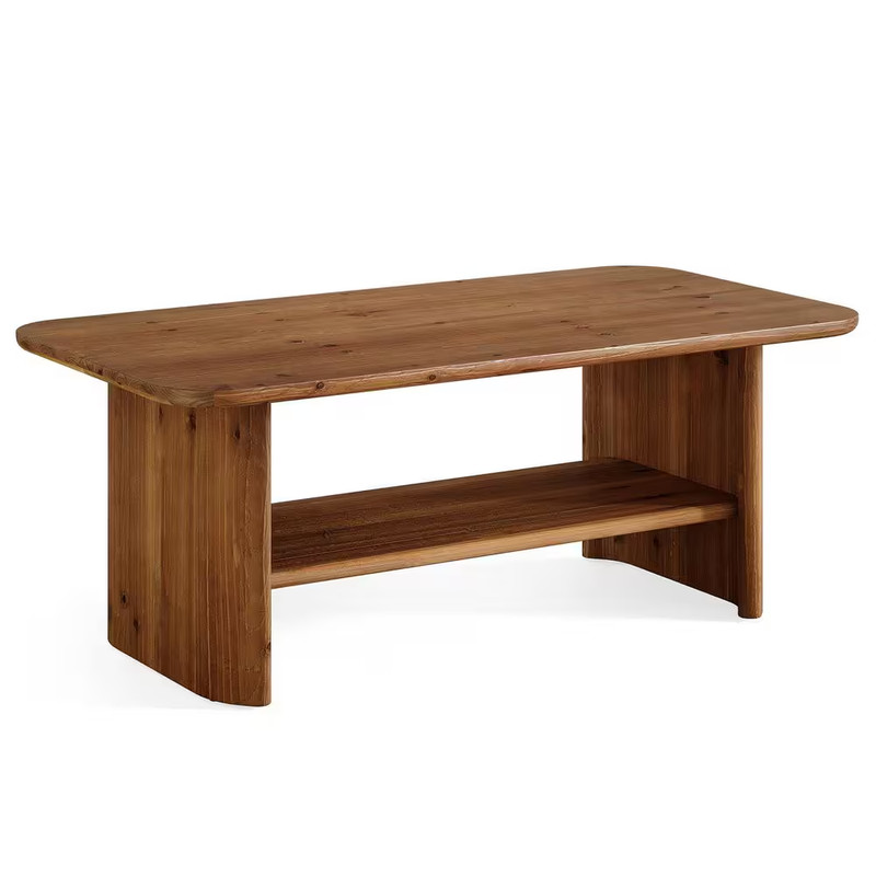 Kerlin 47 In. Brown Rectangle Solid Wood Coffee Table Center Low Cocktail Tea De gallery