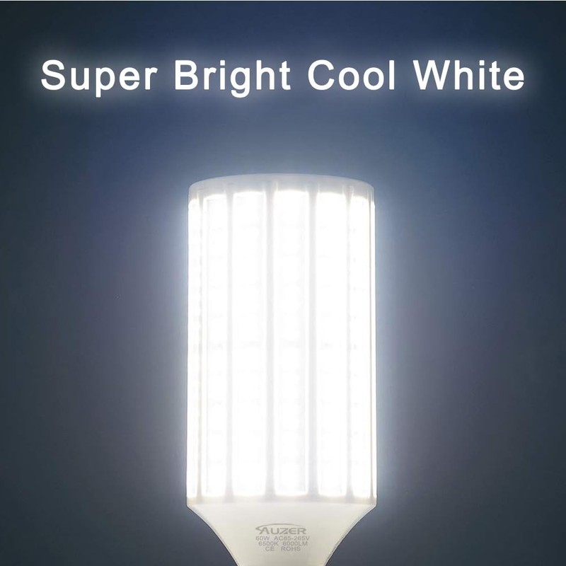 60W LED Corn Light Bulb Mogul E39 Base 6000-Lumen 6500K Daylight Cool White gallery