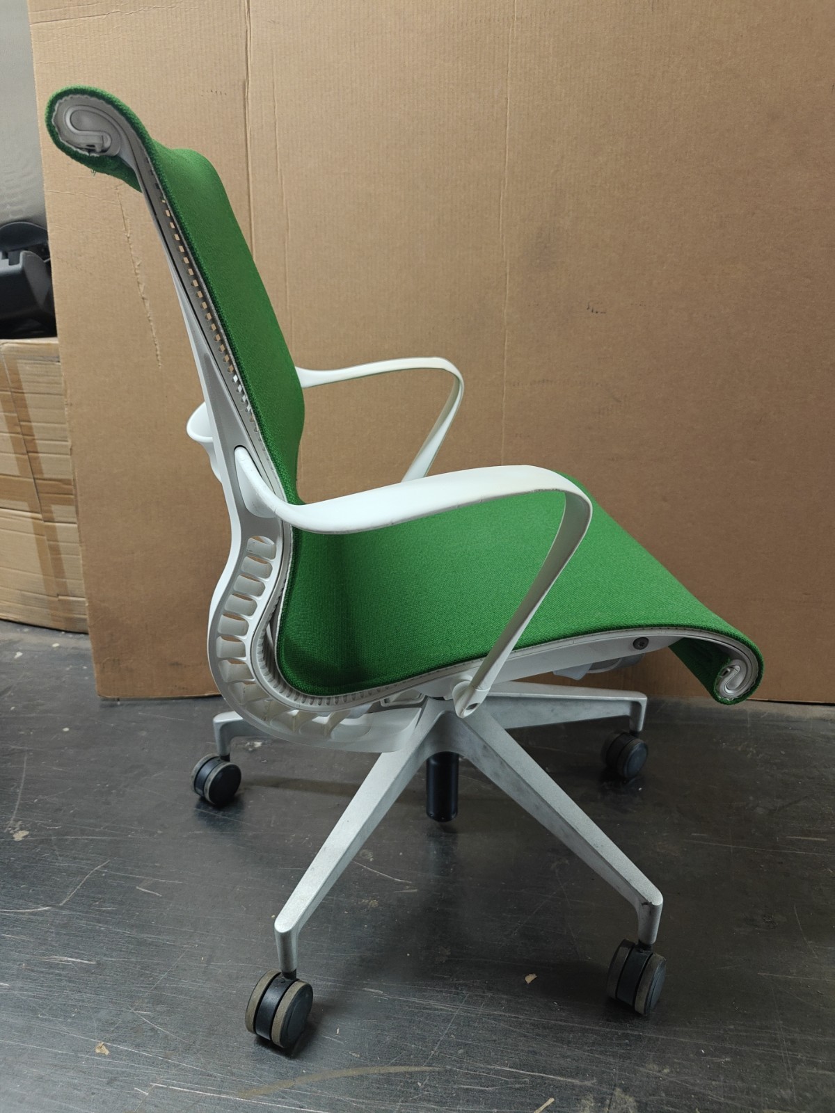 Herman Miller Setu Office desk mesh chair mesh Green Fabric Seat White Frame gallery