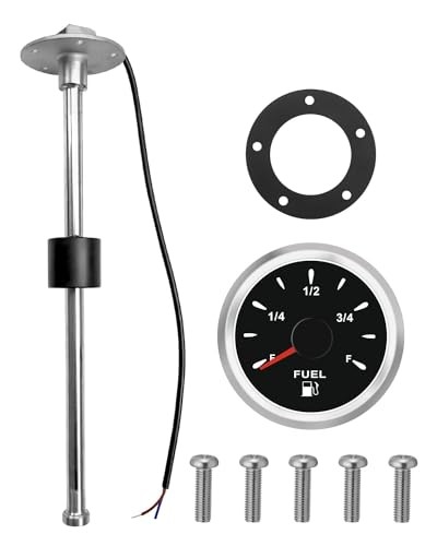 EMIHO 240-33ohm Fuel Sending Unit with Gauge for Marine Boat RV Truck 10"/250mm gallery