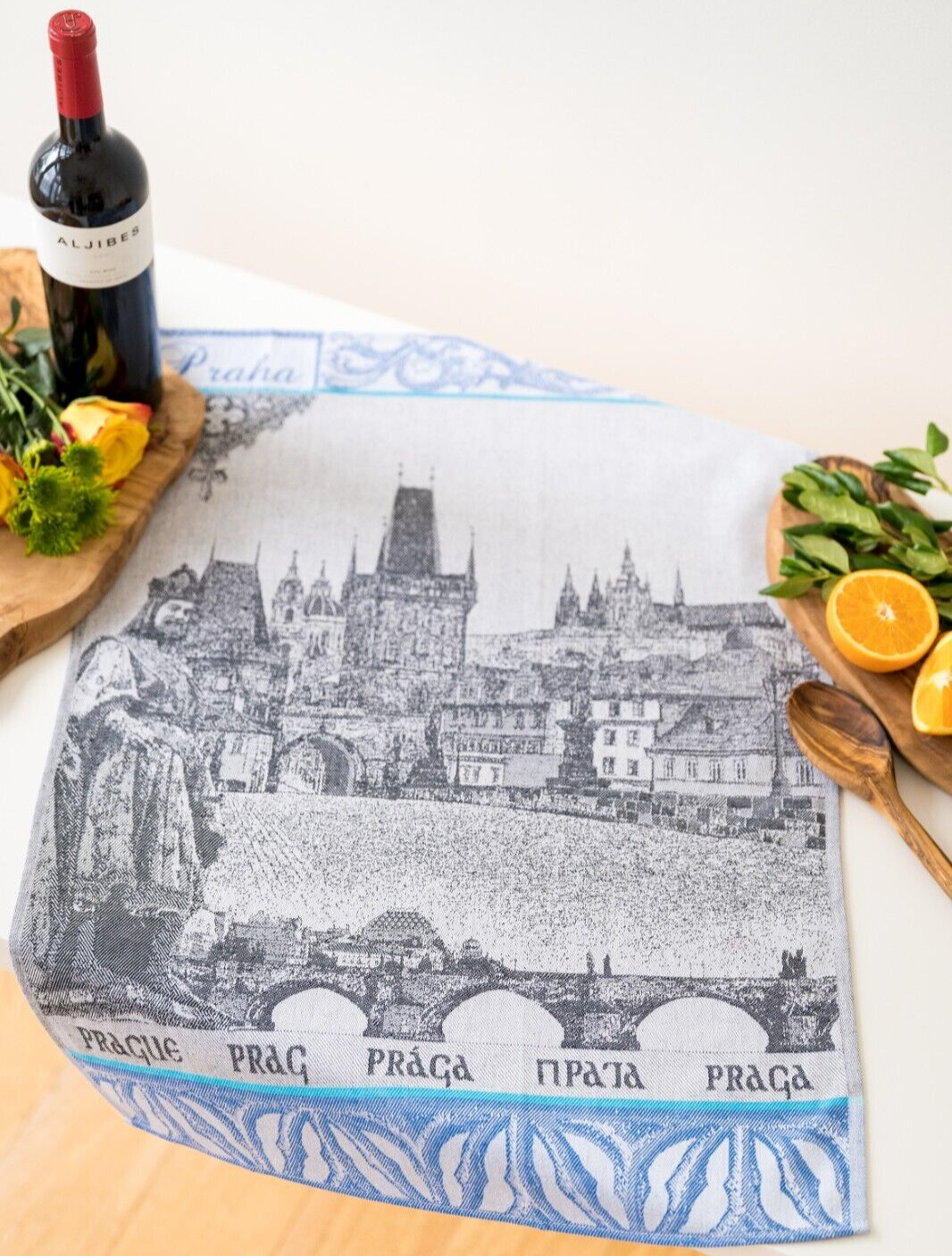 Prague Tea Towel Historical Medieval Kitchen Towels Praha Capital Czech Republic gallery