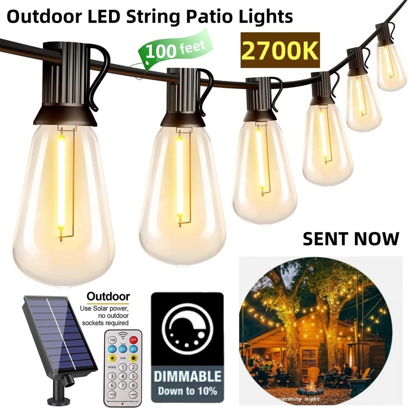 Solar String Lights 33-100FT ST38 Shatterproof Bulbs Waterproof for Patio Garden gallery