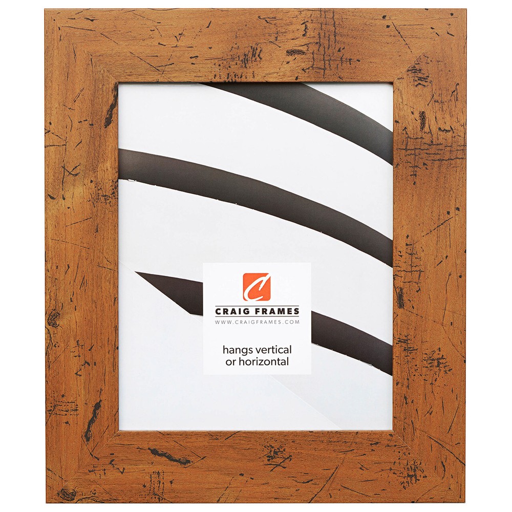 Craig Frames Bauhaus 200, 2" Modern Rustic Light Walnut Brown Picture Frame