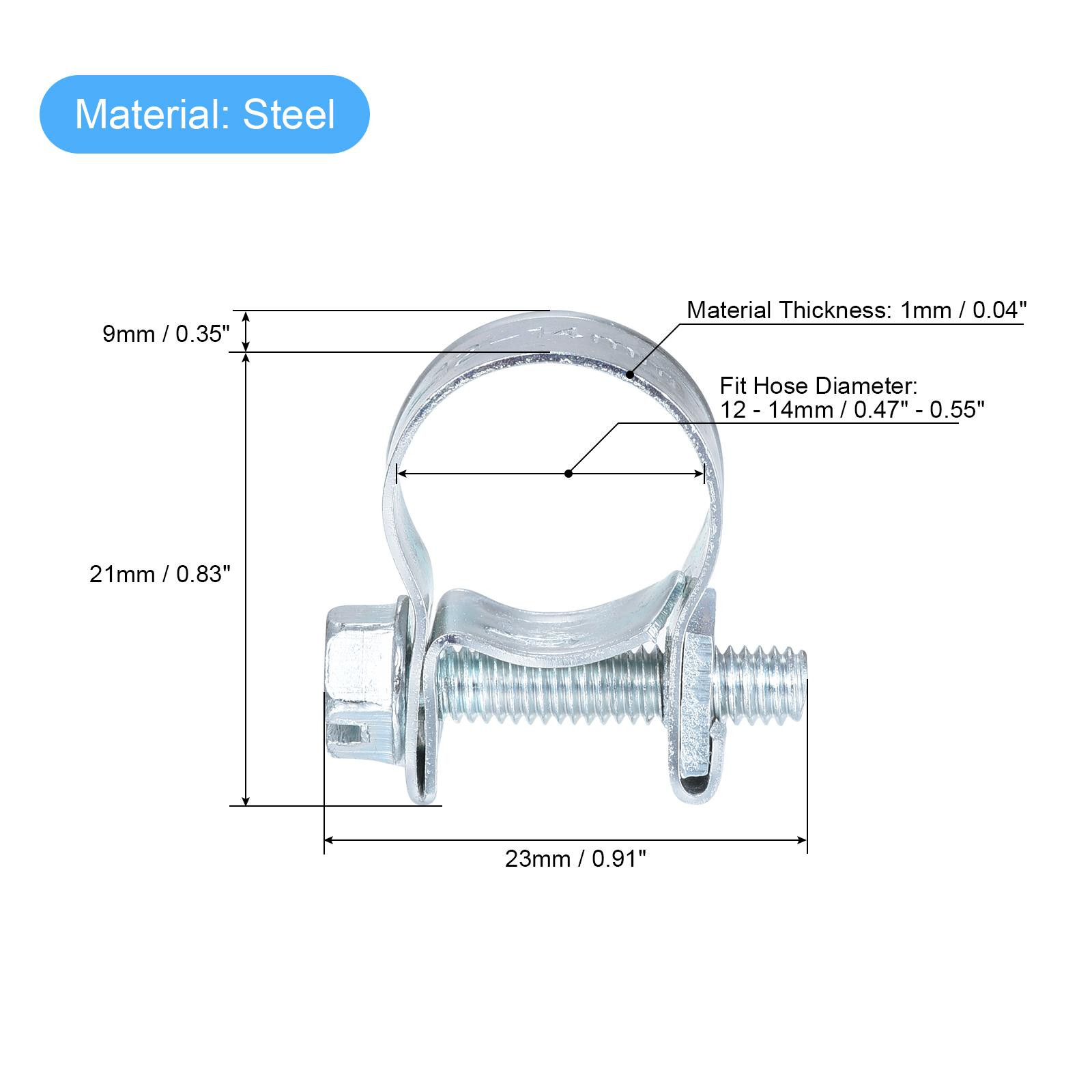 10pcs 12-14mm Mini Fuel Injection Hose Clamp Zinc Plated Steel Fuel Line Clamp gallery