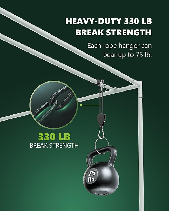 Adjustable Rope Hanger 2-Pack - 75 lbs Load Capacity for Versatile Hanging Use gallery