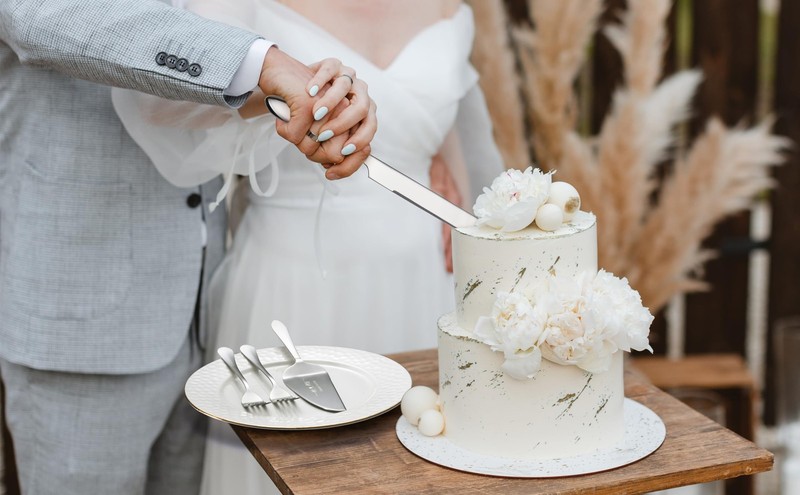 Wedding Cake Knife and Server Set Engraved Mr and Mrs Silver Forks Cake Cutti... gallery