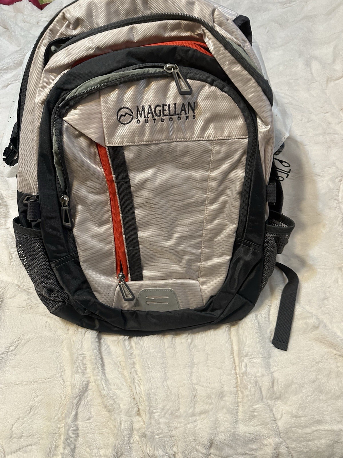 Magellan Outdoors Hiking Backpack Gray Black Red Polyester, External Pockets 2