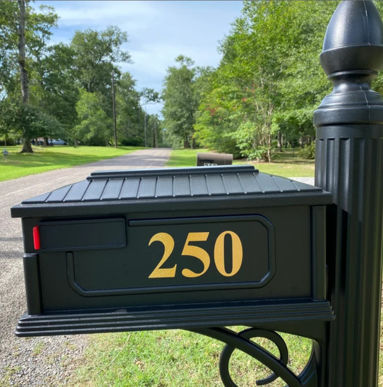 SET OF 2 - Custom Mailbox Numbers REFLECTIVE Vinyl Decals Stickers house street gallery