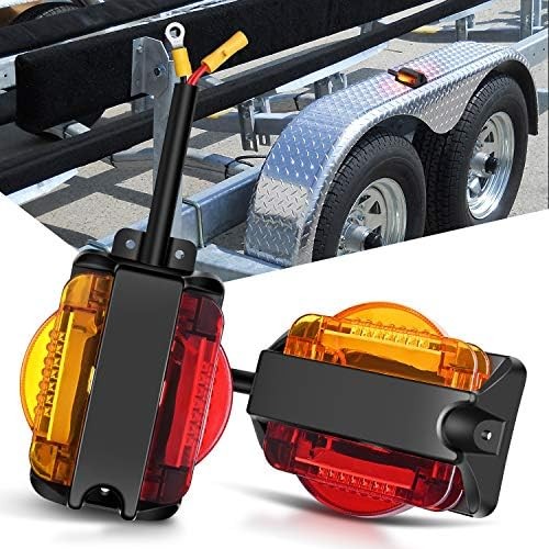LED Trailer Fender Lights Pre Wired Amber Red 2 Pack gallery