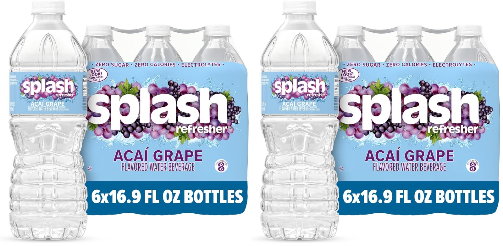 Splash Refresher Acai Grape Flavored Water, 16.9 Fl Oz (Pack of 12), Clear gallery