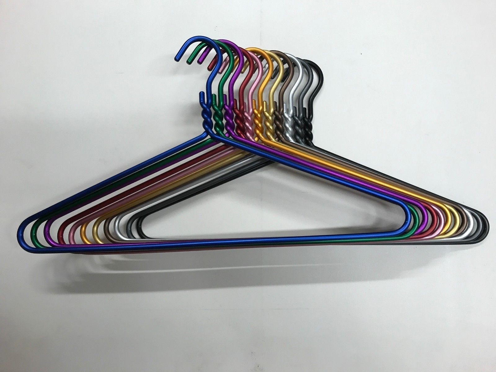 24 PACK Colorful DODCO Heavy Duty Clothes Coat Hanger Aluminum Metal Made in USA gallery