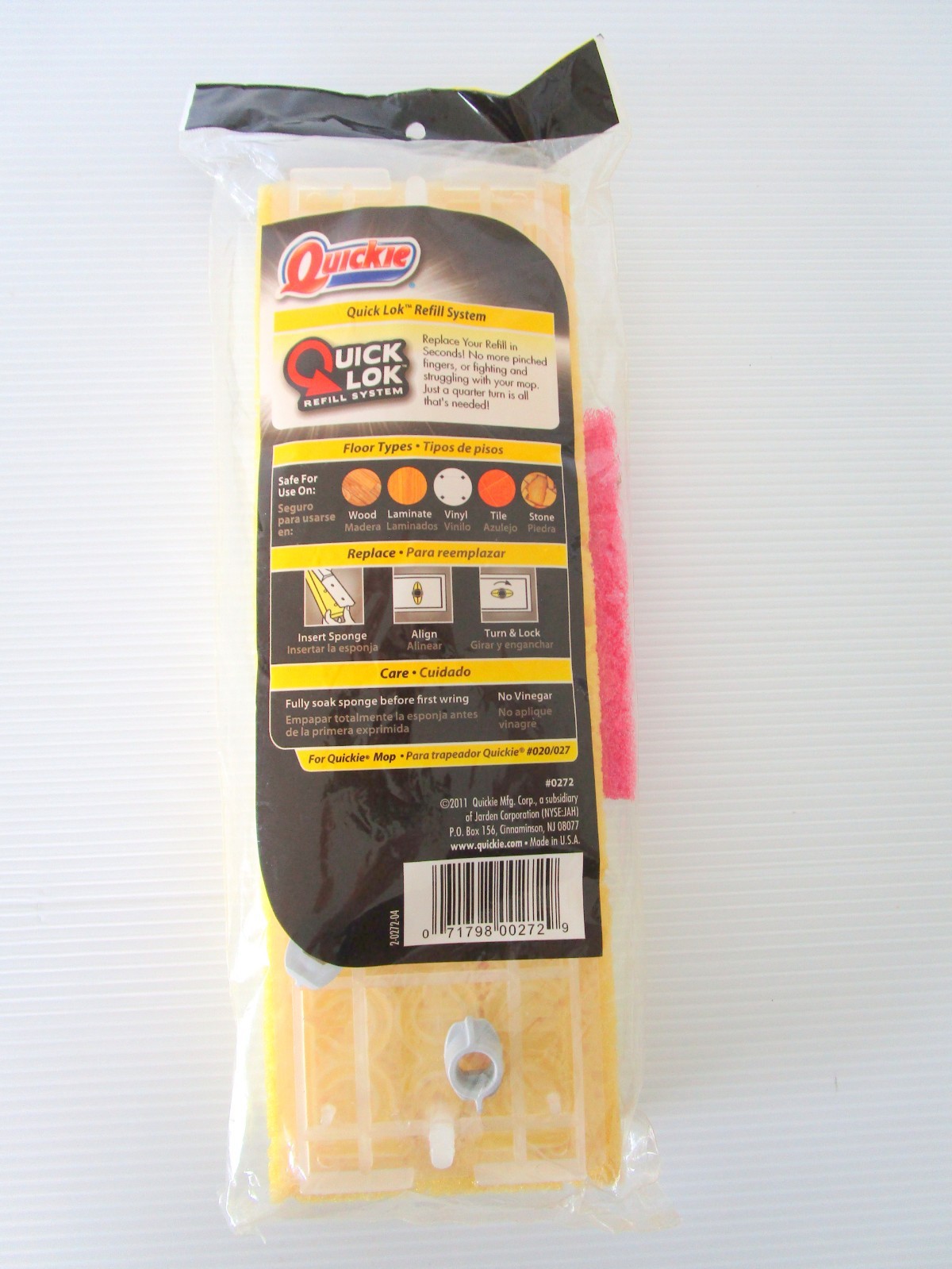 Quickie Jumbo Professional Sponge Mop Refill Type J Mop #020/027 New Sealed USA gallery