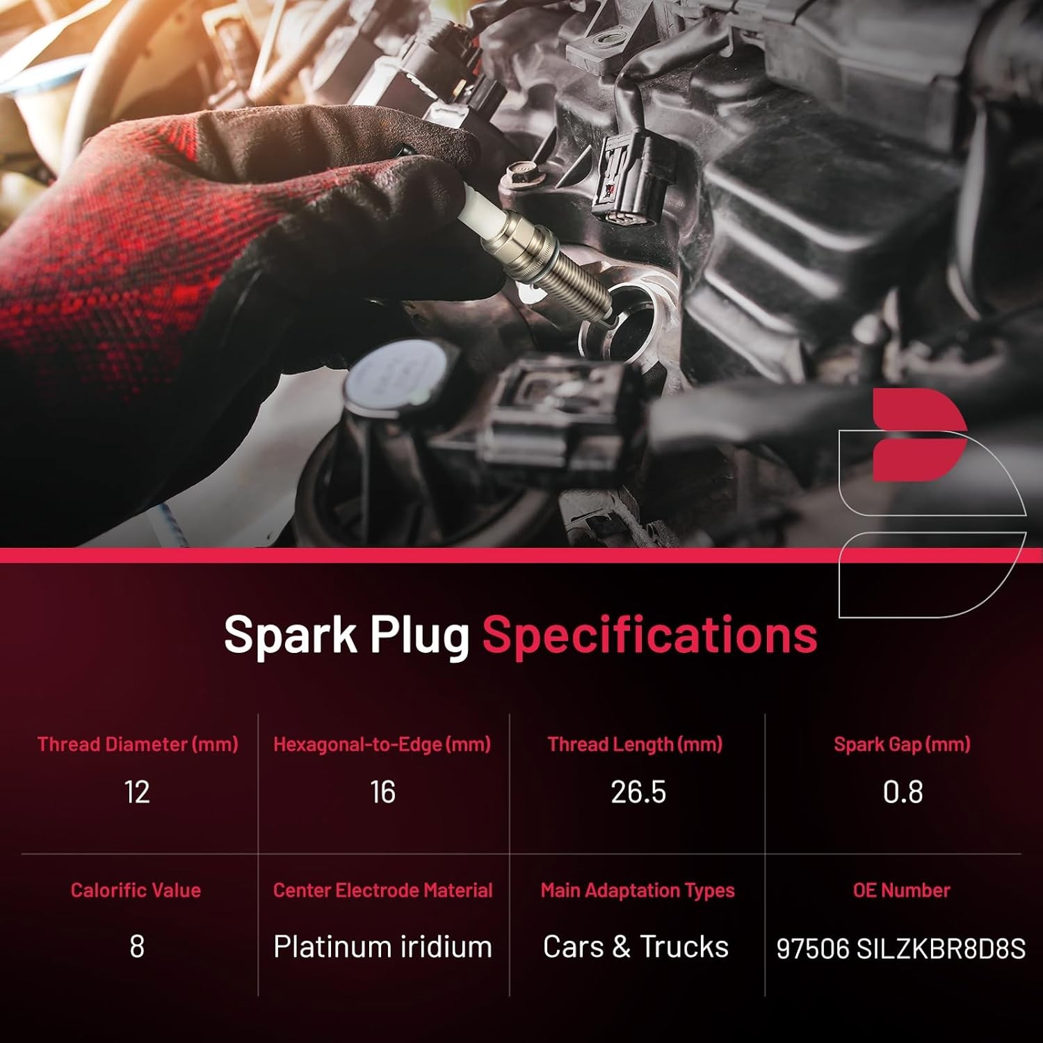 BDFHYK Set of 6 Iridium Spark Plug Compatible with BMW X3 X4 X5 X6 135i 335i 435 gallery