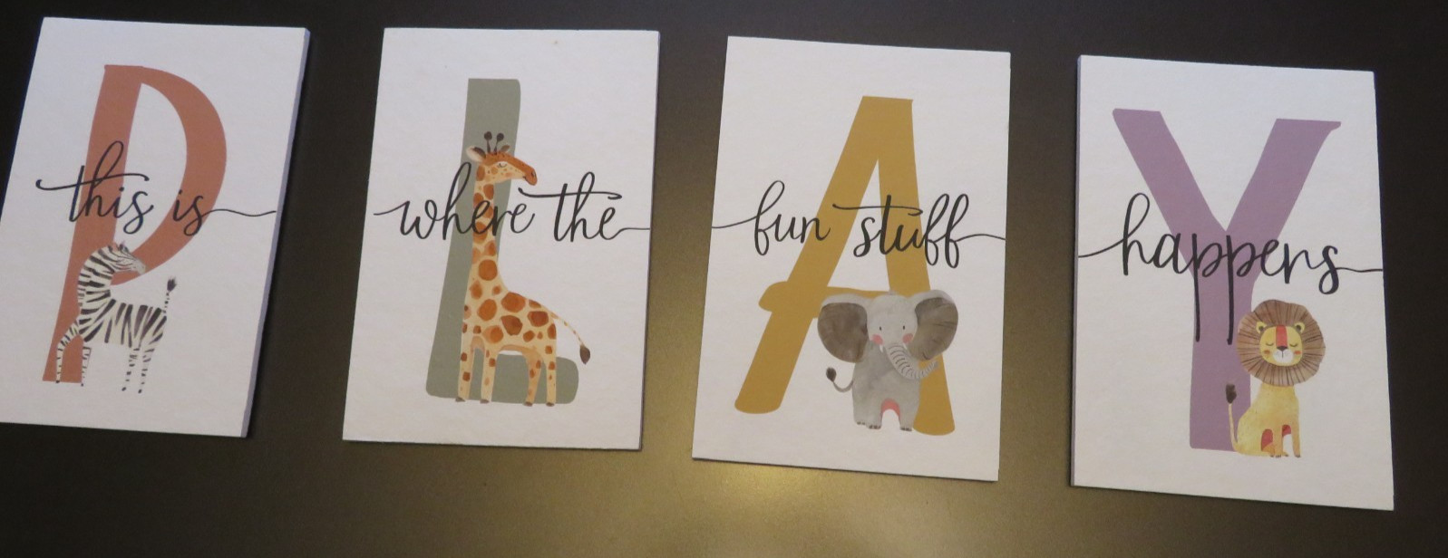 This Is Where The Fun Stuff Happens Playroom Wall Art Decor (4 pieces) 12x8 each gallery