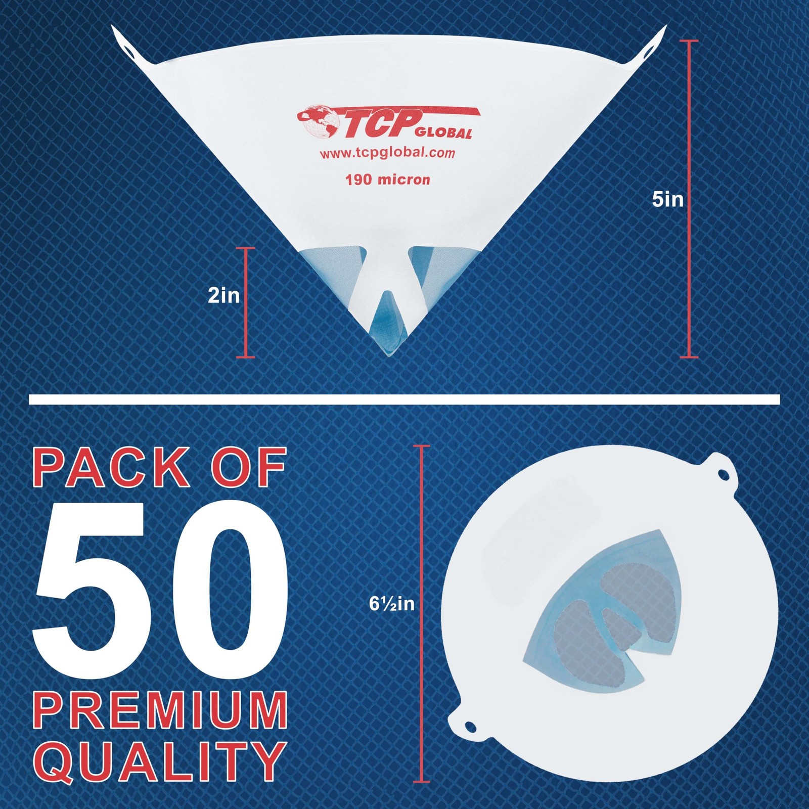 TCP Global - 190 Micron Filter Tips Ultra-Fine 190 (Pack of 50), White gallery