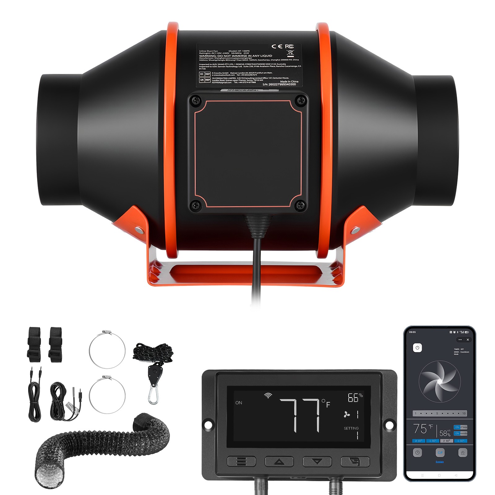 Uimoso 4-Inch Inline Duct Fan Kit, 205 CFM, EC Motor, PWM, Ventilation System gallery