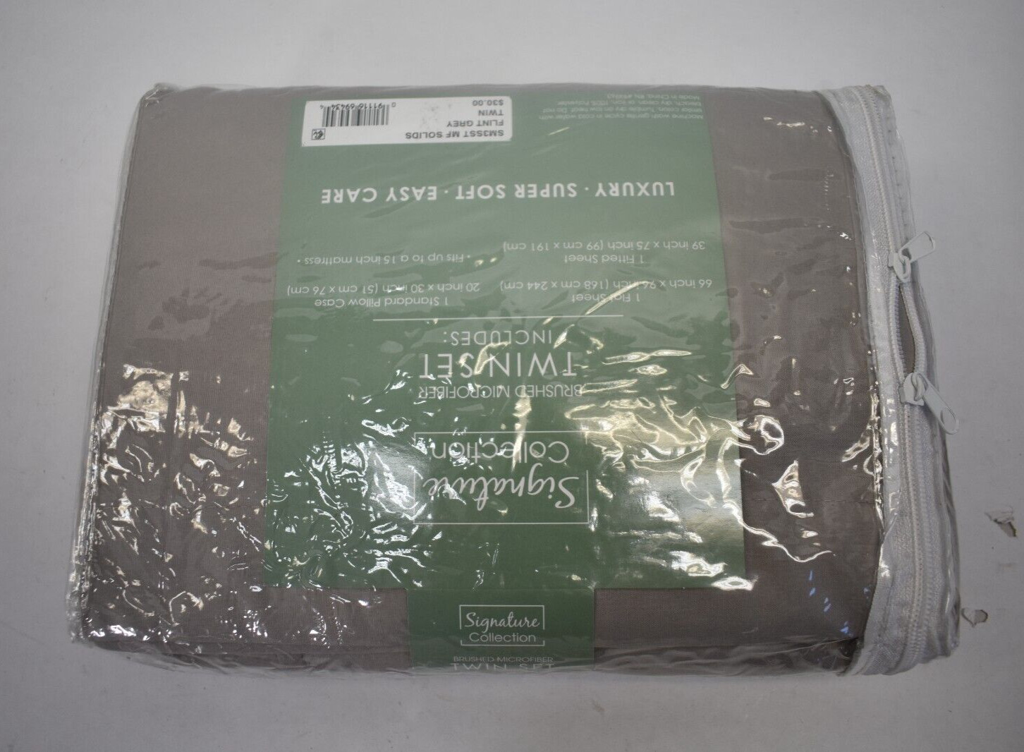 Sanders 3 Piece Sheet Set Twin Size Flint Gray Bedding Home Decor Microfiber gallery
