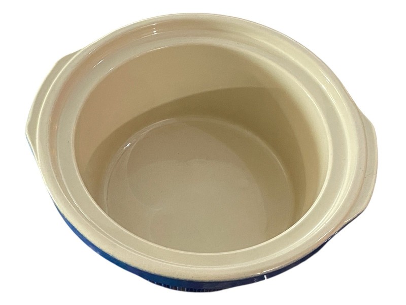 Rival 5 Qt Crock Pot Stoneware Insert Bowl Server D-256-762 Blue With Lid gallery