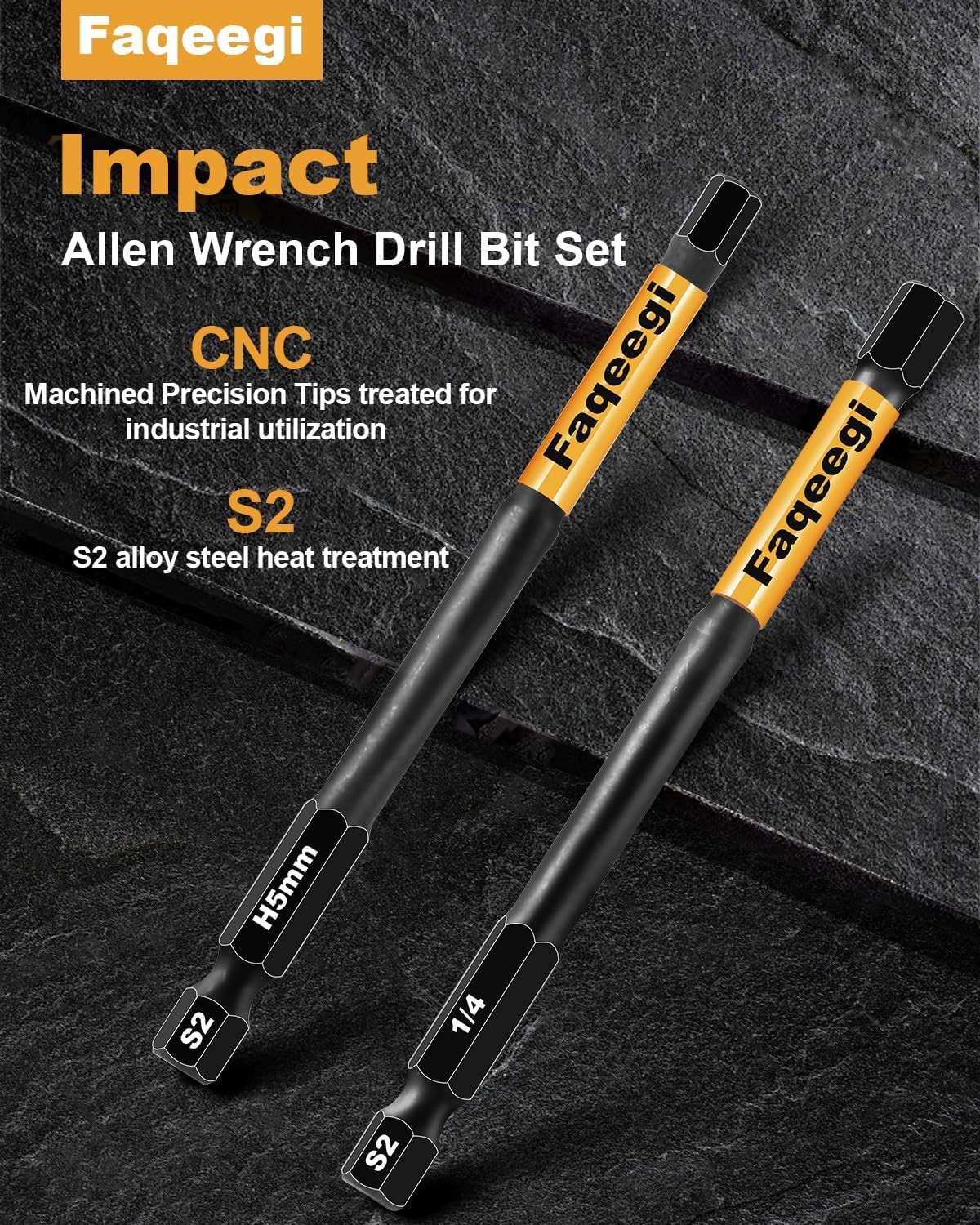 4-Inch Long Hex Bit Set 20PCS (Metric & SAE) Impact Allen Wrench/Key Drill Bit gallery