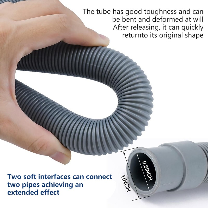 Universal 5-16ft Washing Machine Drain Hose Extension Kit Corrugated Discharge gallery