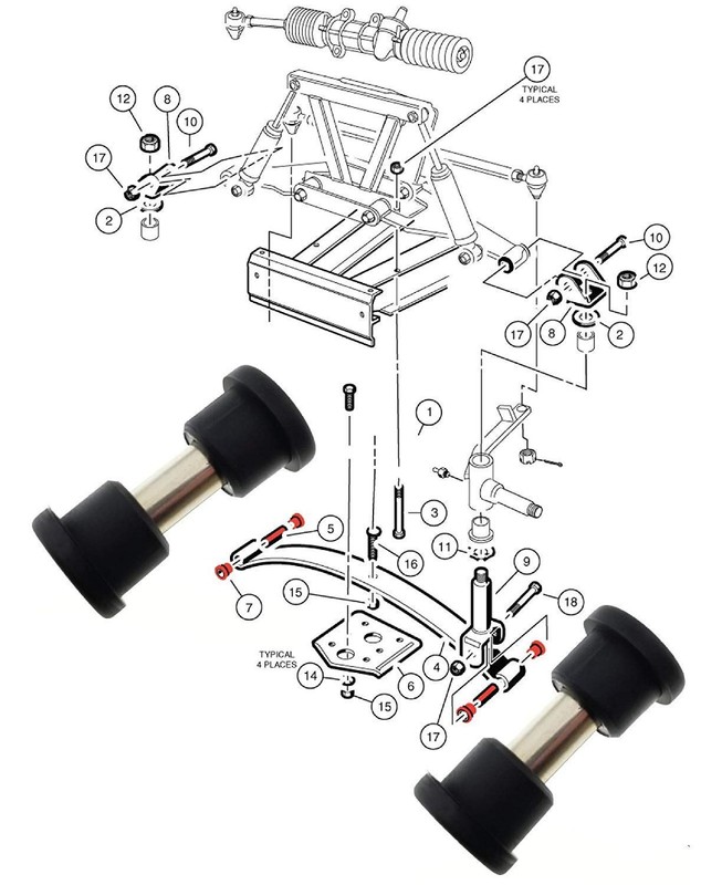Front Leaf Spring Polyurethane Bushing Kit Heavy Duty Sleeve Set Standard gallery