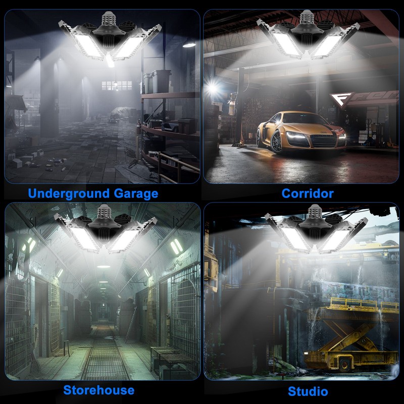 250000LM Deformable Garage Light E26/E27 Screw In Ceiling LED Work Shop HR gallery