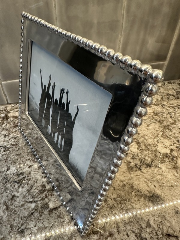 MARIPOSA Remember This Day Beaded Silver 5X7 Frame Recycled Metal FAST SHIPPING! gallery