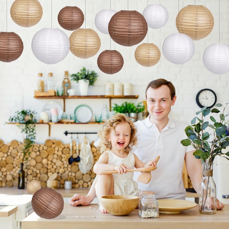 Assorted Sizes Paper Lanterns Set, 15pcs for Rustic Weddings & Special Occasions gallery