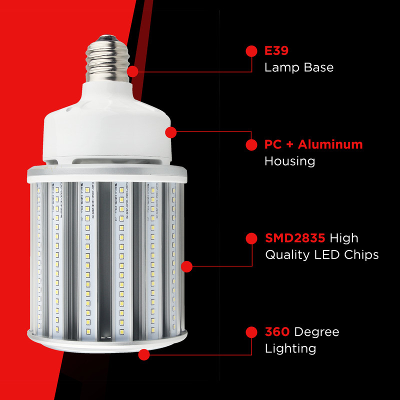 120W LED Corn Bulb E39 Base 6500K Daylight 18600lms- IP65 Rated gallery