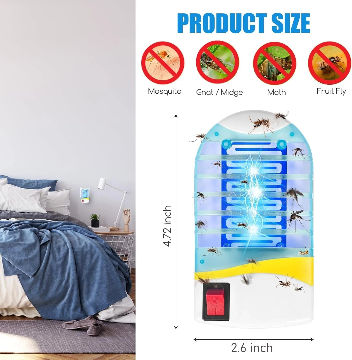 Electric Mosquito Killer Lamp Bug Insect Zapper Plug in LED Repellent Trap gallery
