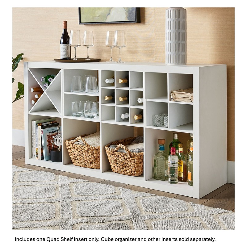 Quad Shelf Cube Organizer Insert White Space Saving Particle Board 1 Pack gallery