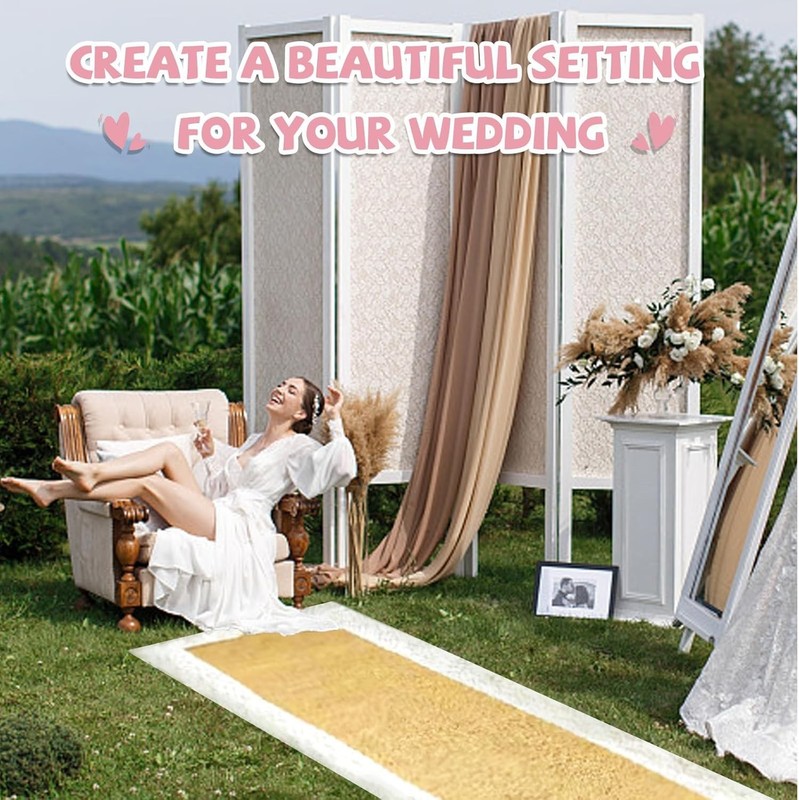 Burlap Aisle Runner for Wedding Ceremony, 36" X 20Ft Natural Burlap Wedding Aisl gallery