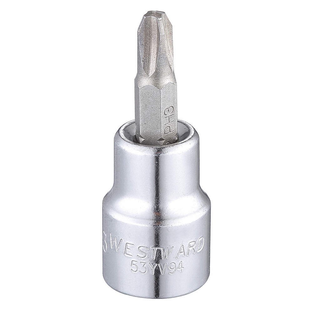 WESTWARD 53YV94 Socket Bit, Steel, 3/8 in, TpSz #3 53YV94 gallery