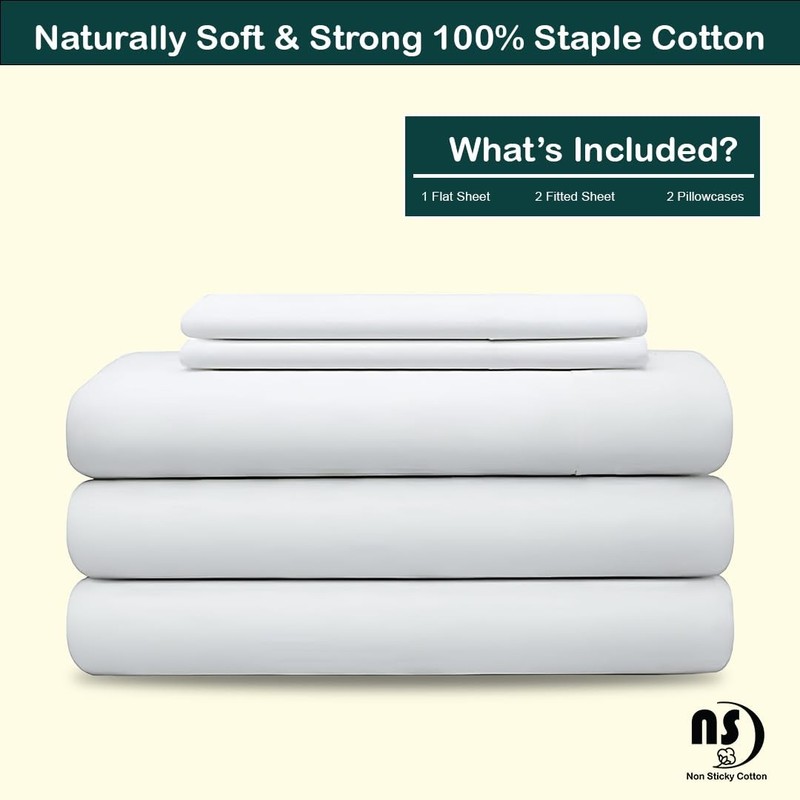 Adjustable Split King Sheet Set for Sleep Number Beds, Premium 100% Long Stap... gallery