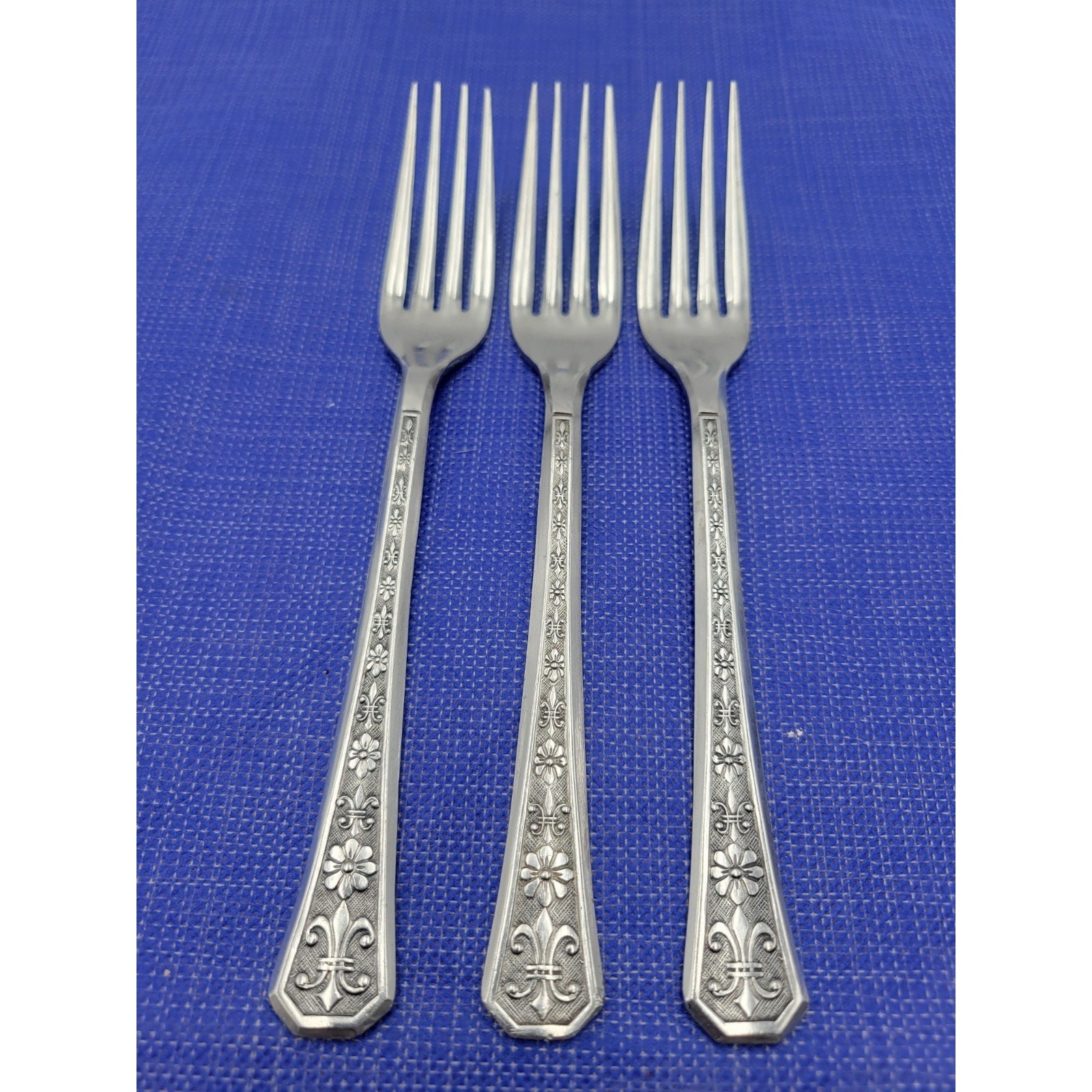 INTERPUR Florez Petal Stainless Dinner Fork JAPAN 7.5” Replacement VTG Set 3 gallery