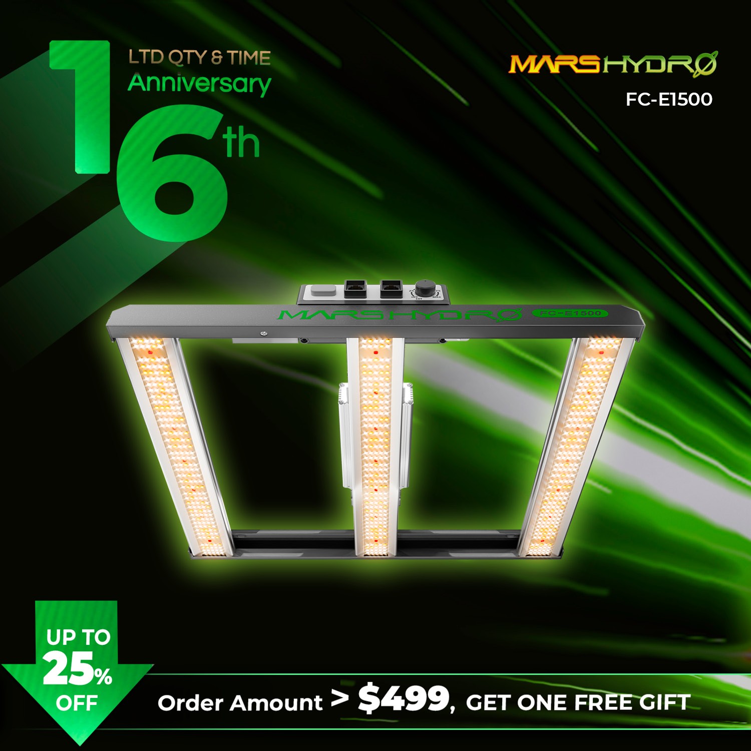 MARS HYDRO LED Grow Light FC-E1500 150W Full Spectrum for 2x2ft Indoor Plants gallery