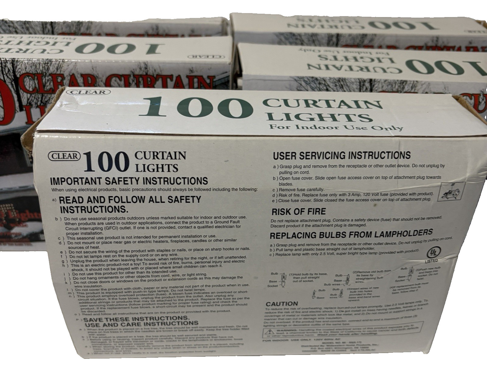 100 Clear Curtain Lights Indoor Use Only UL Listed for Safety gallery