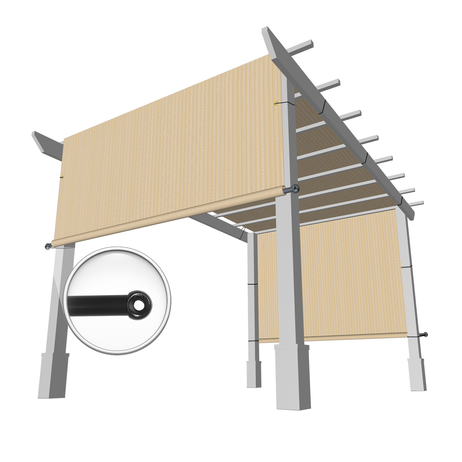 Breathable Pergola Replacement Cover Panel Outdoor Canopy Sun Shade w/Rod Pocket gallery