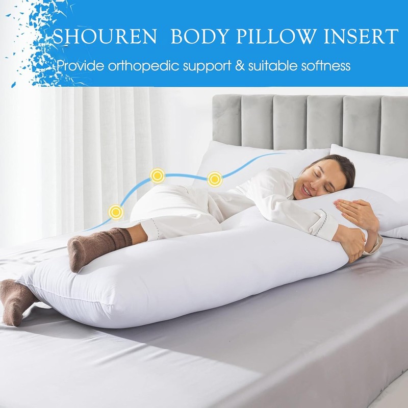 Memory Foam Body Pillow Insert, Soft Large Full-Length Bed Pillow for Adults gallery